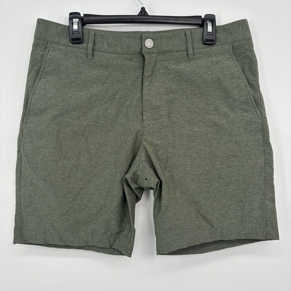 Bonobos Green Hybrid Shorts Stretch Flat Front Mens 33 X 8 Inch Golf